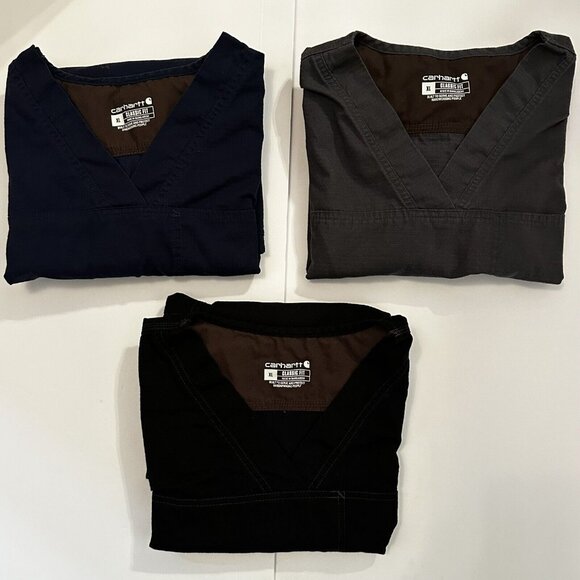 Carhartt Men's Ripstop 4-Pocket V-Neck Scrub Tops Size XL Lot Of 3 C15208 READ - Picture 1 of 10